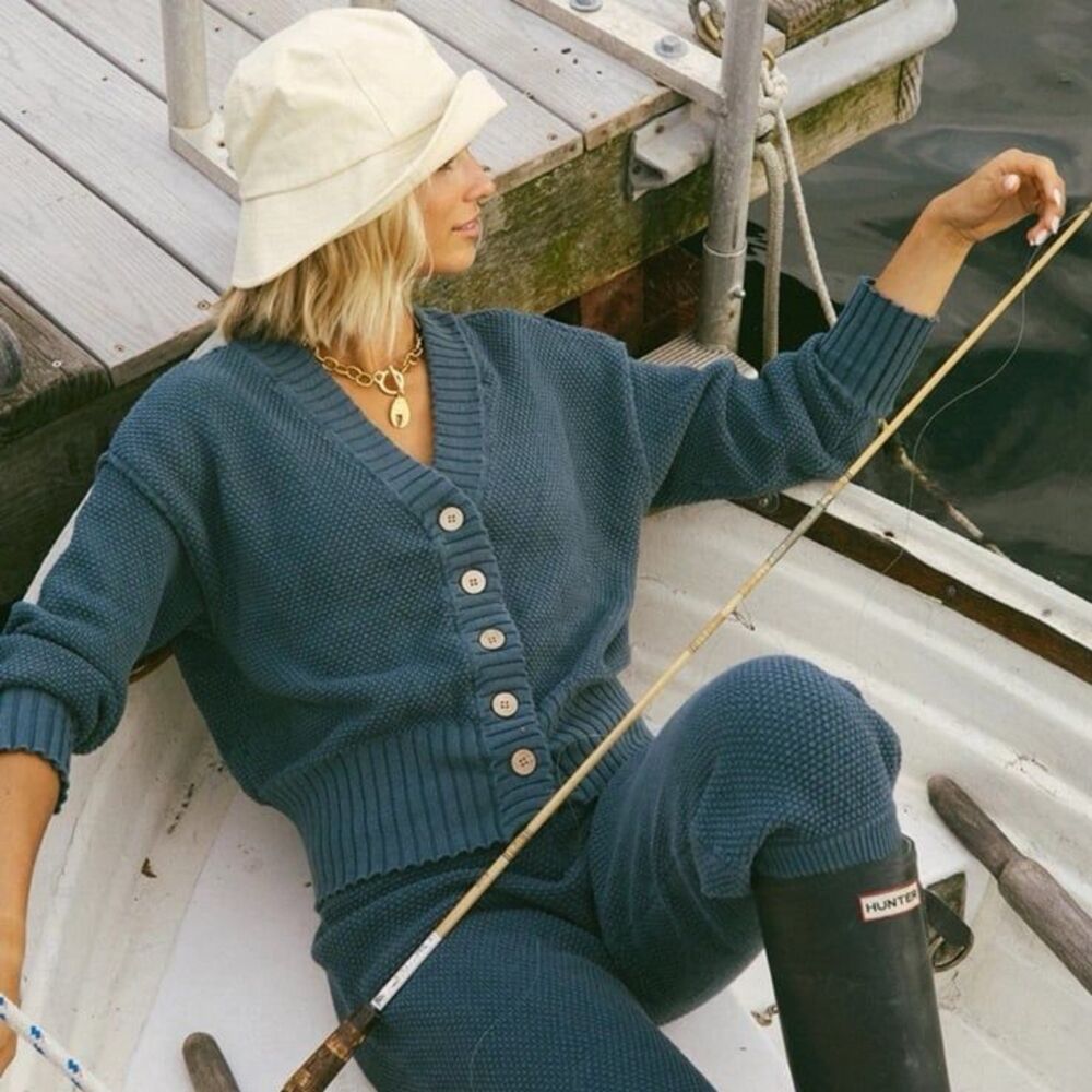 Free People FP Beach Hailee Cardigan Balsam 100% Cotton Knit Button Front XS - Picture 3 of 12